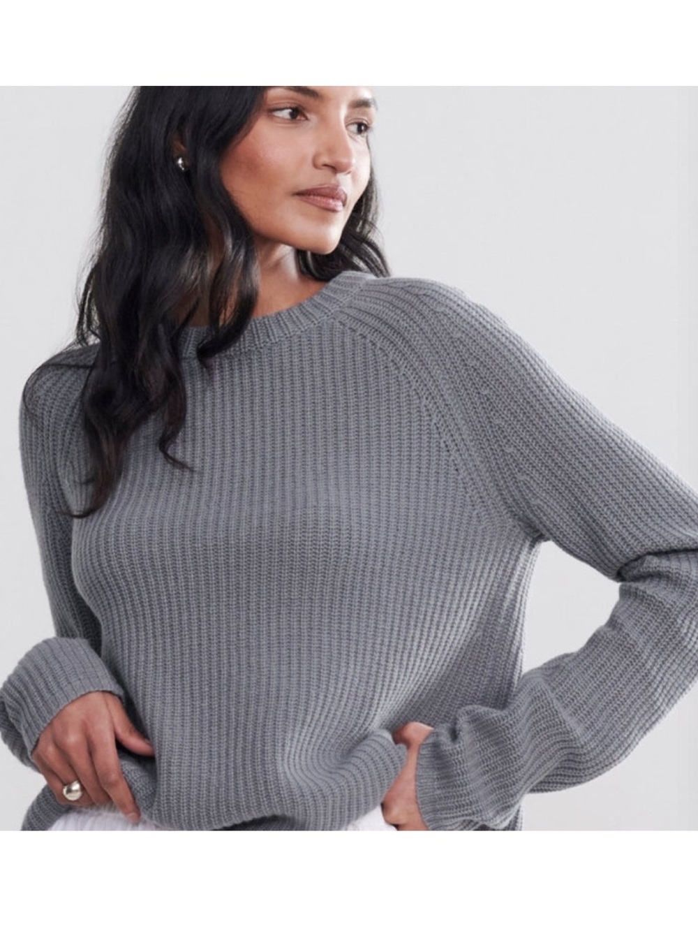 Jenni Kayne Cashmere Fisherman Sweater - Dusty Blue